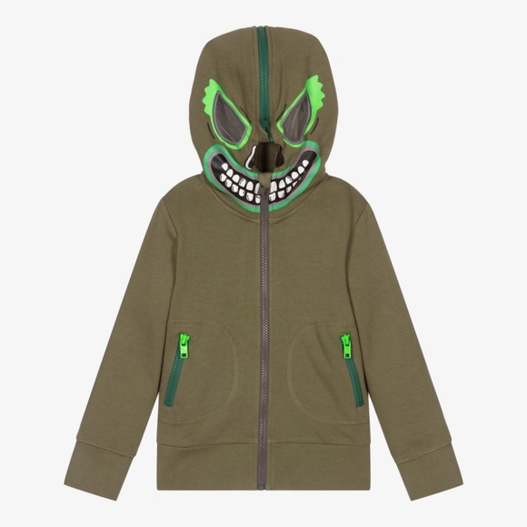 NWOT STELLA MCCARTNEY Kids Green Monster Zip-up Hoodie - Picture 1 of 16
